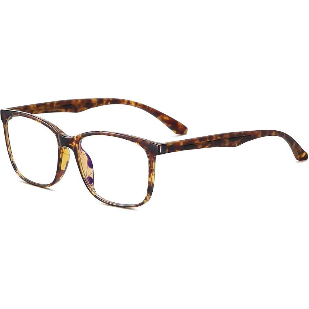 Unisex Tortoise Square Lightweight Frame Anti Eyestrain Light Blocking Glasses